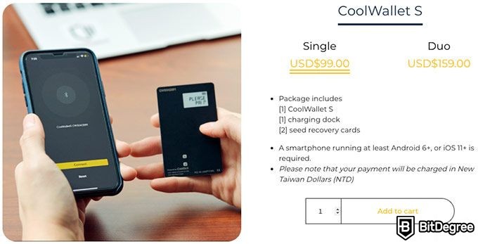 CoolWallet S vs Ledger Nano S: версии Single и Duo.