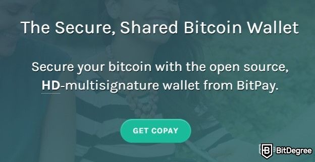 Copay wallet review: Copay homepage.