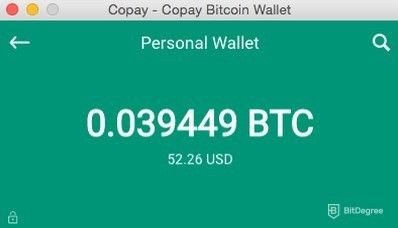 Copay wallet review: personal wallet.