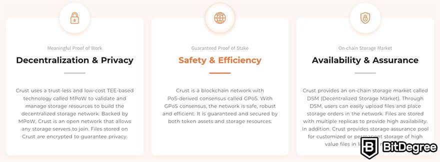 Crust Network review: features of Crust.