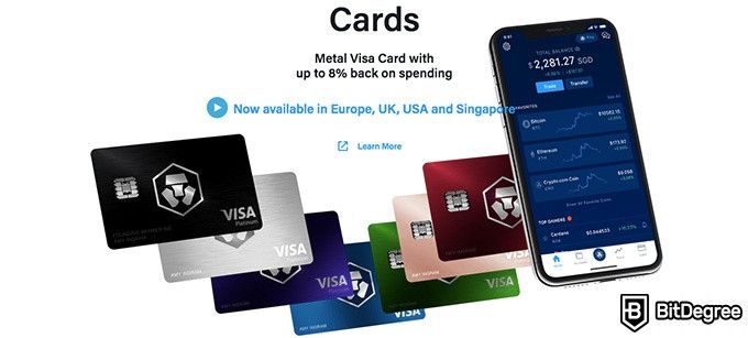 Crypto.com review: crypto VISA cards.