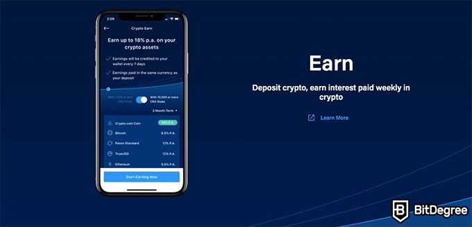 Crypto.com review: earn.