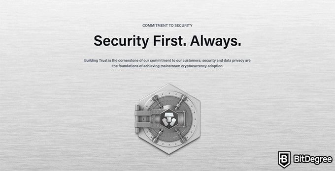 Crypto.com review: security.