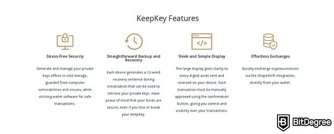 Ofertas de Carteira Cripto: Características da KeepKey.