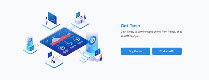 Tiền ảo Dash: Trang chủ Dash.