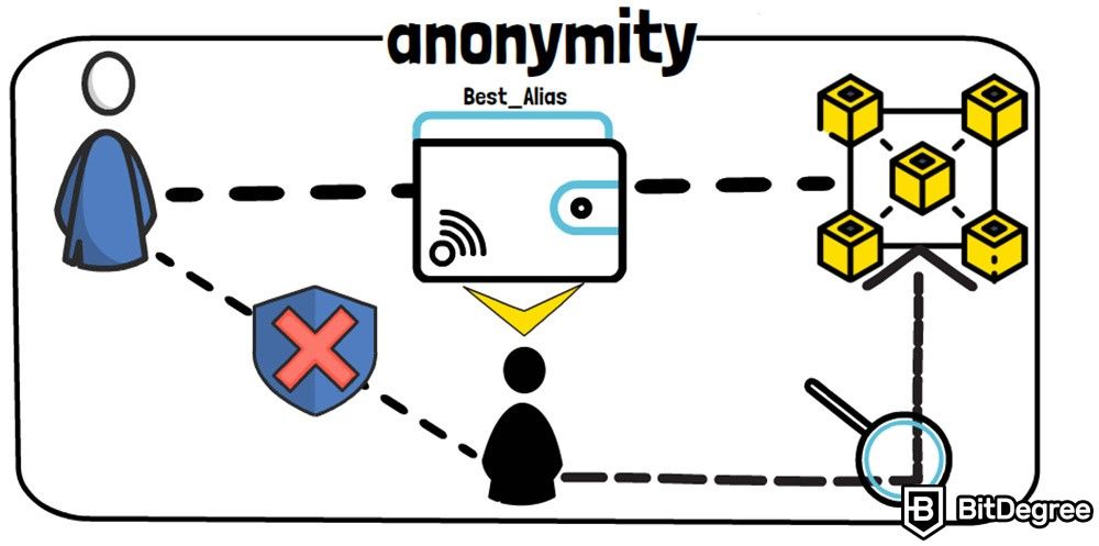 Decentralized blockchain: Anonimity.
