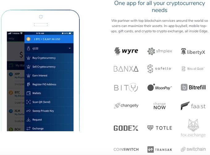 Edge wallet отзывы: поддерживаемые биржи.