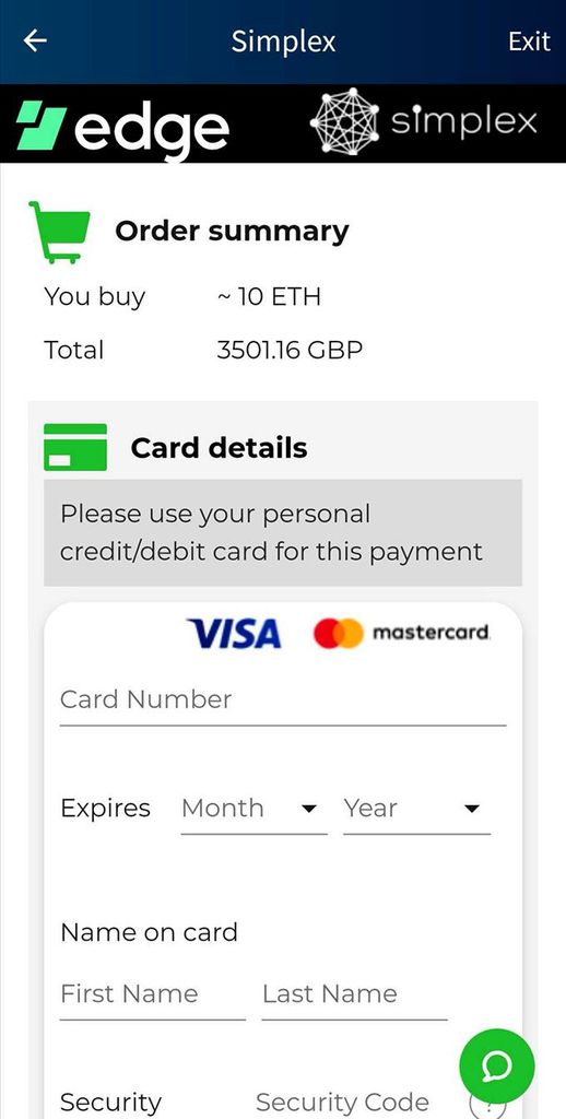 Edge wallet review: making a payment.