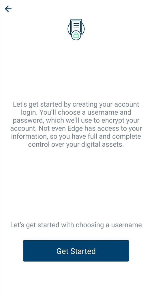 Edge wallet review: information before you continue creating an account.