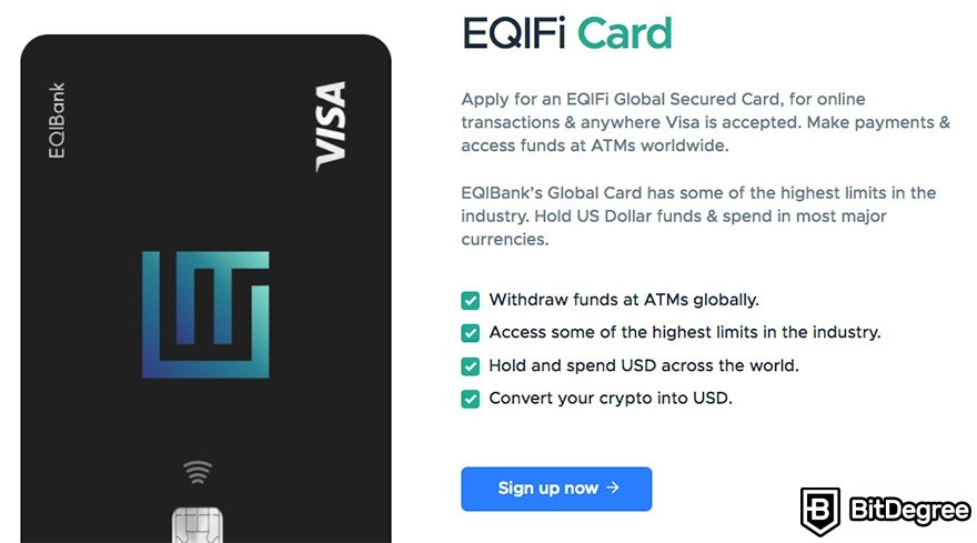 EqiFi review: debit card.