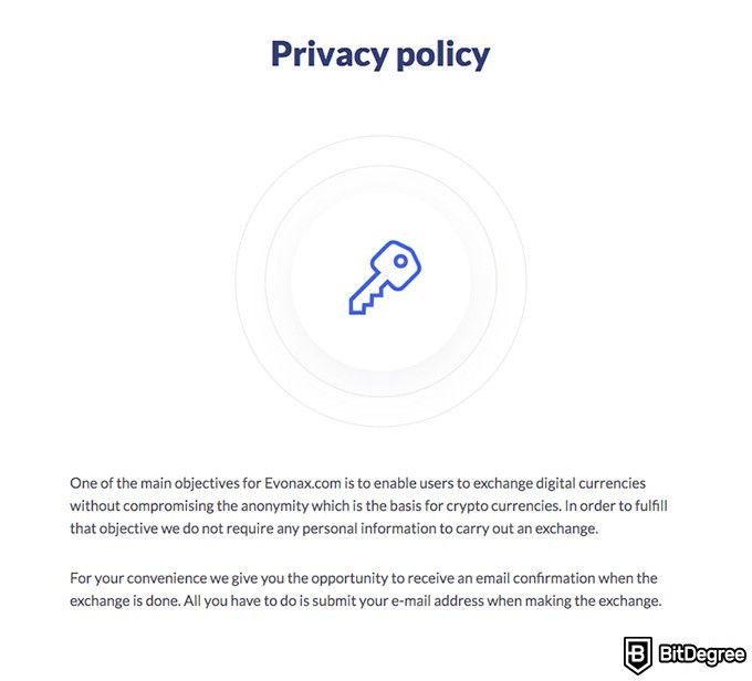 Обзор Evonax: политика приватности.