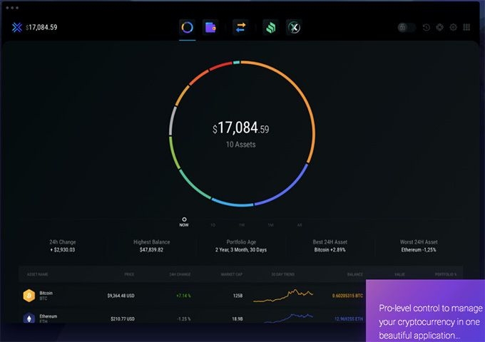 Reseña Exodus Wallet: Diseño.