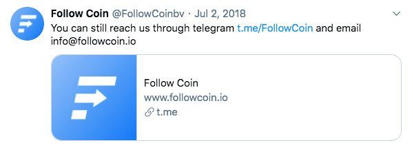 Đồng Follow Coin: Twitter.