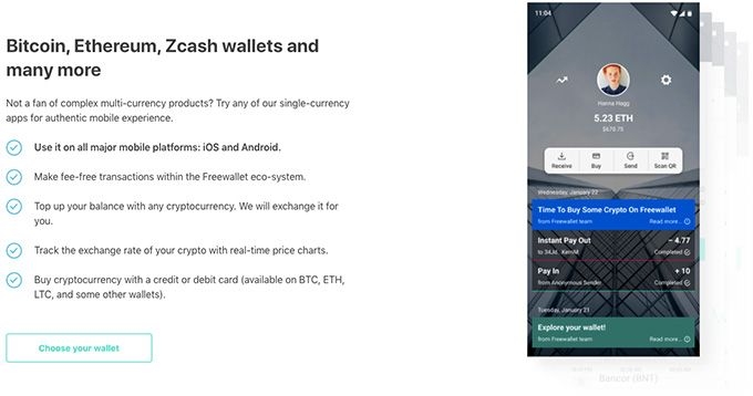 Ulasan Freewallet: Applikasi Freewallet.