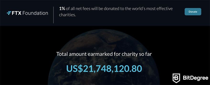 FTX review: charity donations.