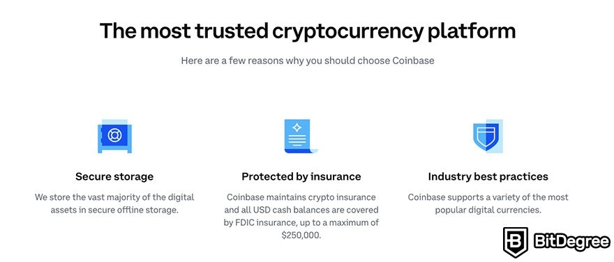 FTX ou Coinbase: recursos do Coinbase.