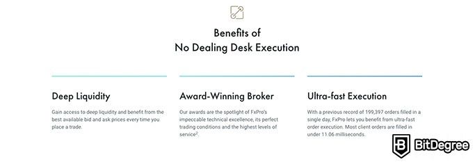 FxPro review: benefits of NDD execution.