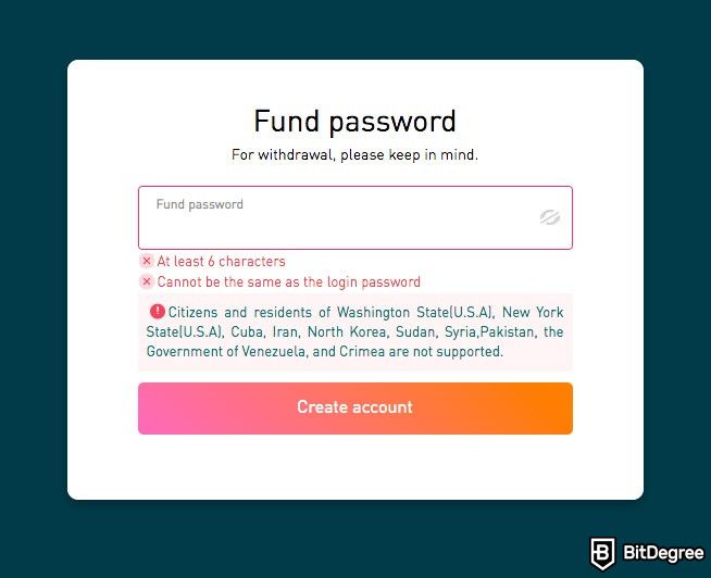 Gate.io exchange review: fund password.