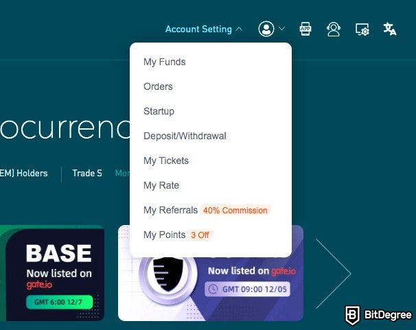 Gate.io exchange review: My Funds.