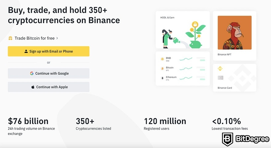 GDAX to Binance: Binance homepage.