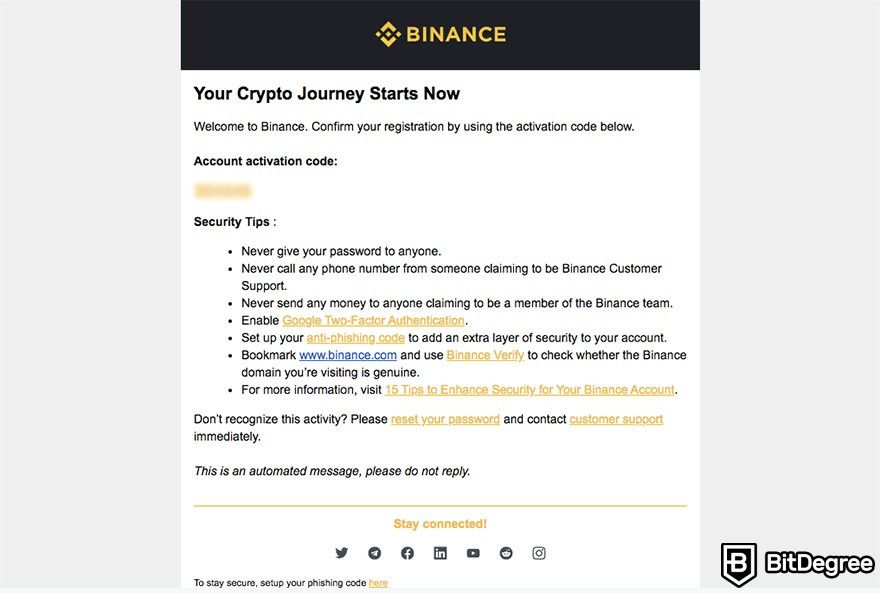 Como Comprar Bitcoin: verificação de e-mail da Binance.