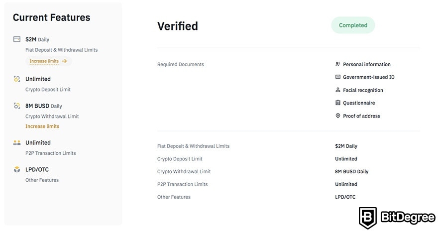 How to buy Bitcoin: a successfully verified ID on Binance.