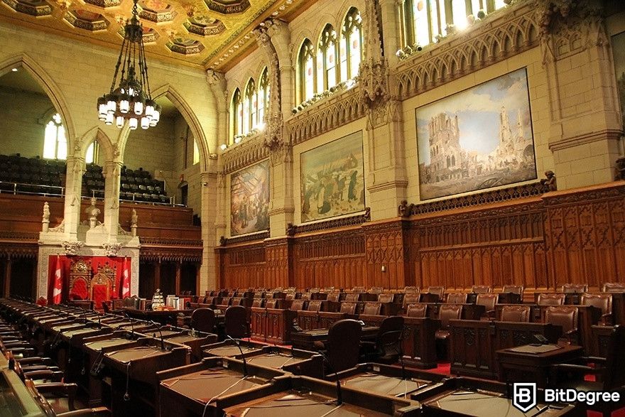 How to buy Bitcoin in Canada: the room of the Canadian Senate.