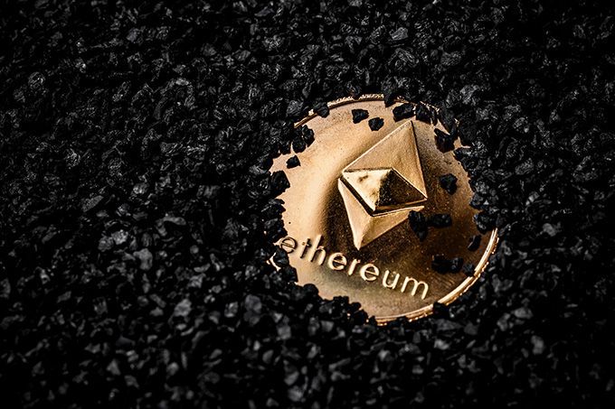 How to buy Ethereum: an ETH coin in the ground.
