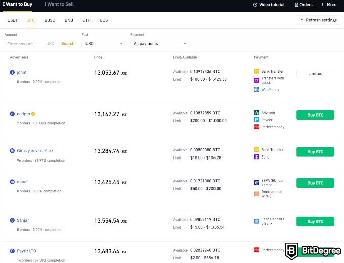 Como comprar no Binance: trocas P2P.