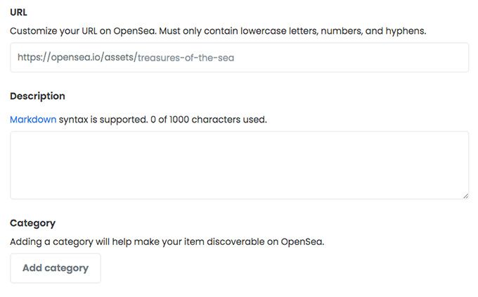 Cómo crear un NFT: Información sobre tu colección en OpenSea.