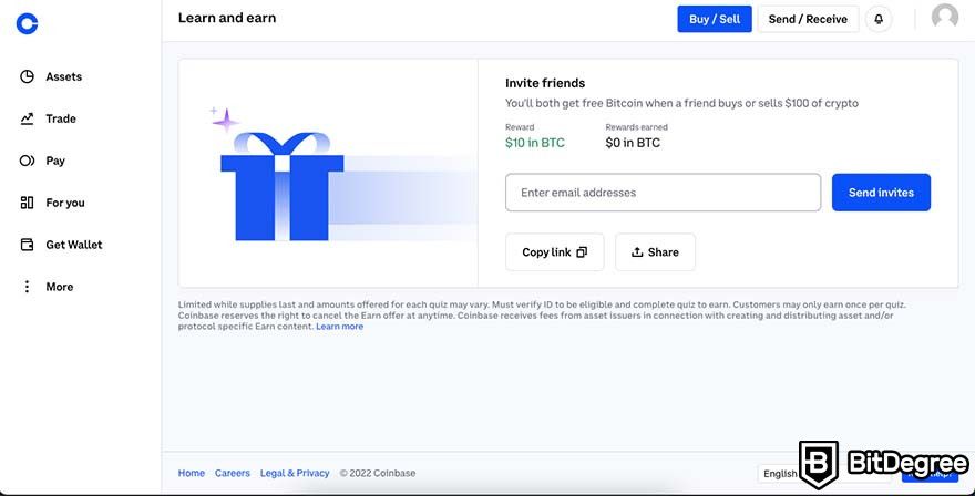 How to get free cryptocurrency: Coinbase referral program.