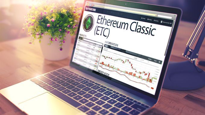 How to invest in Ethereum: ETC on a laptop screen.