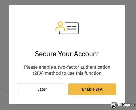 How to use Binance in the US: 2FA.