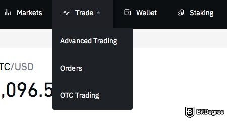 How to use Binance in the US: trading functionality.