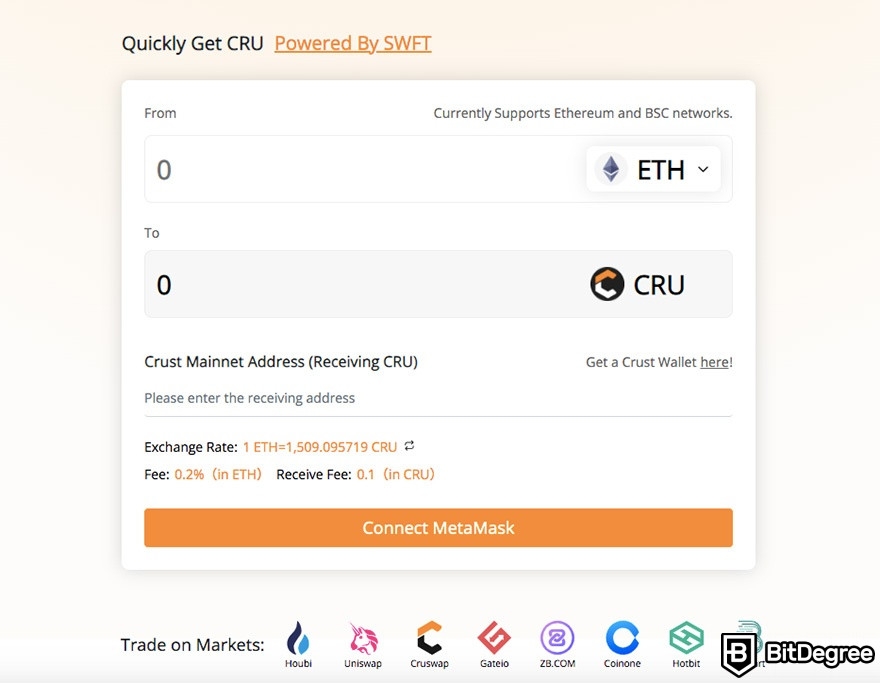 Cách sử dụng Crust Network: Token bước 2.