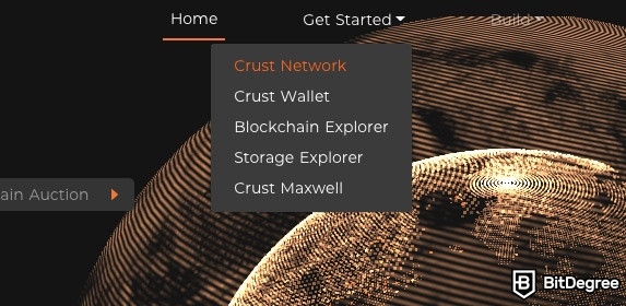 Cách sử dụng Crust Network: Storage user bước 1.