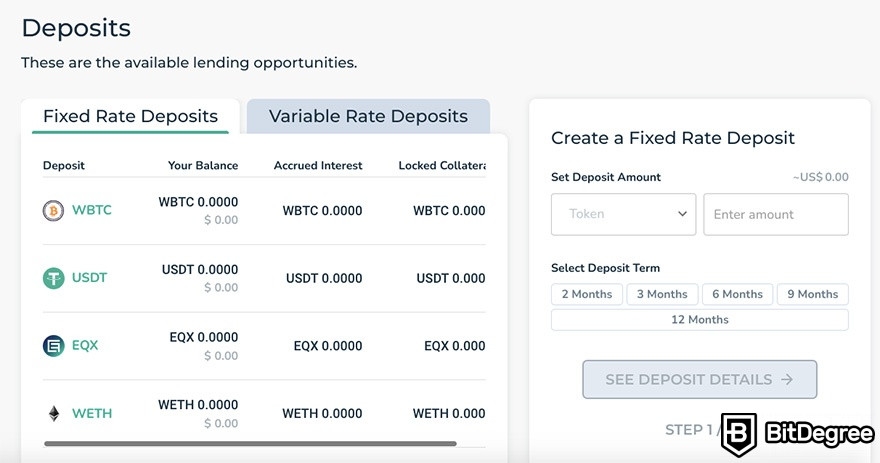 How to use EQIFi: deposits.