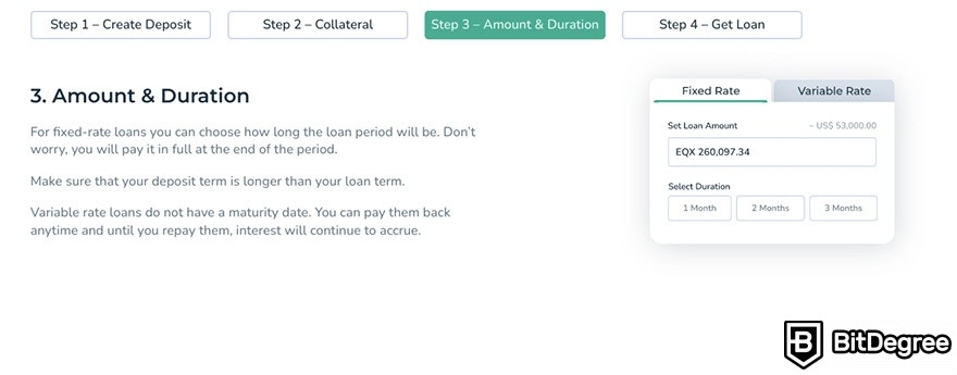 How to use EQIFi: set amount & duration.