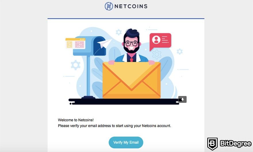 How to use Netcoins Canada: email confirmation.