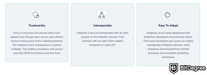 Integritee review: platform features.