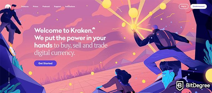 Kraken Exchange: Pagina de inicio.