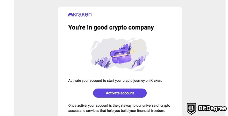 Kraken staking: email verification.