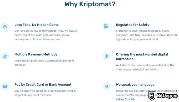 Reseña Kriptomat: ¿Por qué elegirlo?