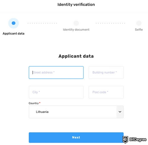 Kriptomat review: making a deposit.