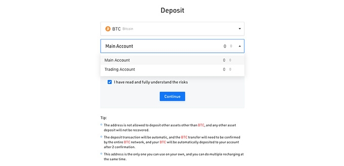 Kucoin wallet: déposer1.