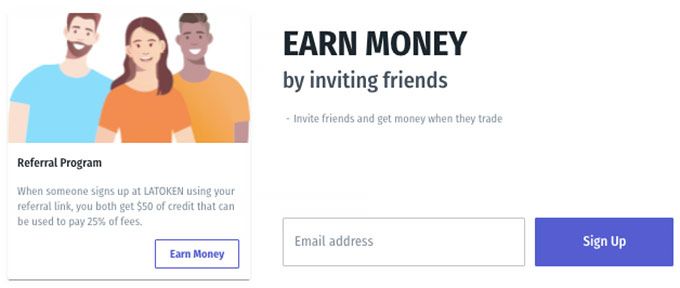 LATOKEN review: referral program.