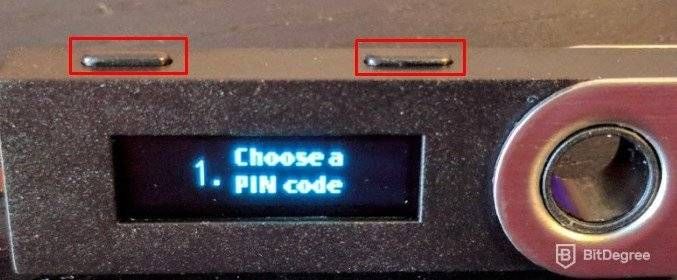 Reseña Ledger Nano S: Estableciendo un código PIN.