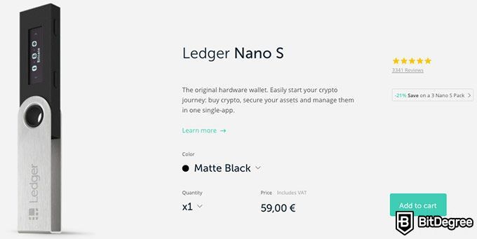 Ledger钱包评测：Ledger Nano S定价。
