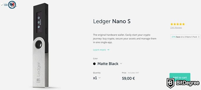 CoolWallet S vs Ledger Nano S: стоимость Ledger.