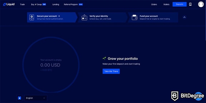 Liquid review: account dashboard.